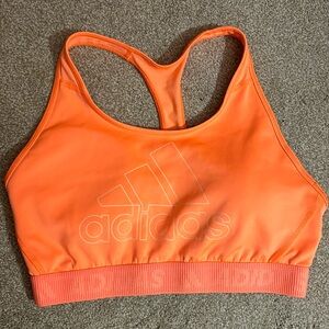 Adidas women’s large sports bra. Fluorescent orange. Padded